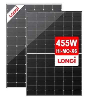 Panneau solaire monocristallin Longi Hi-Mo 6 LR5-54HTH 445-455W à demi-cellule en verre unique