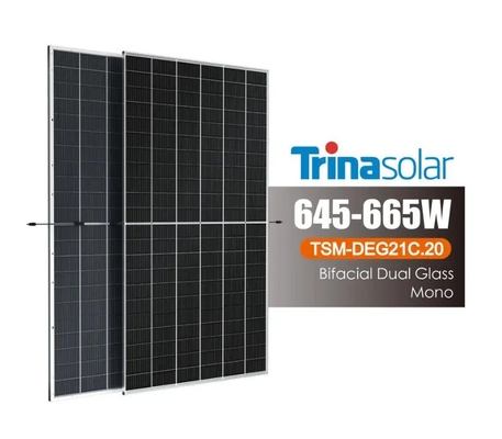 Panneau solaire monocristallin Trina TSM-DEG21C.20 avec cellule PERC bifaciale et 210 mm