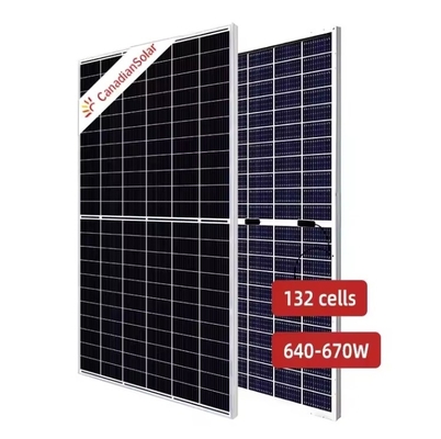Panneau solaire bifacial en double verre canadien 665W pour une solution solaire résidentielle