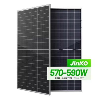 570W-590W Module bifacial à demi-cellule monocristalline à double verre pour système d'énergie solaire