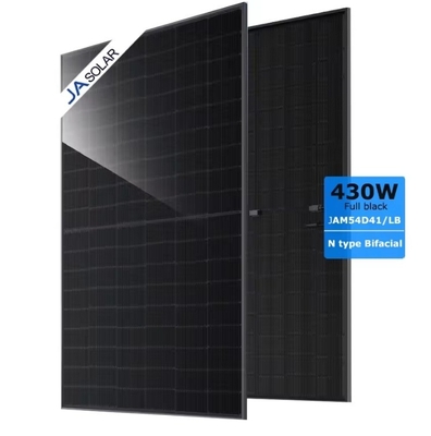 JA Panneau solaire JAM54D41 430W-455W PV Module à demi-cellule entièrement noir pour système d'énergie solaire