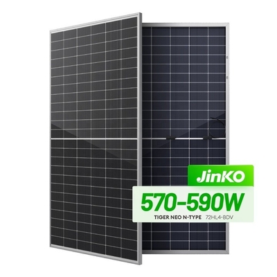 Cadre en alliage d'aluminium anodisé 570W-590W Panneaux solaires Jinko pour système d'énergie solaire